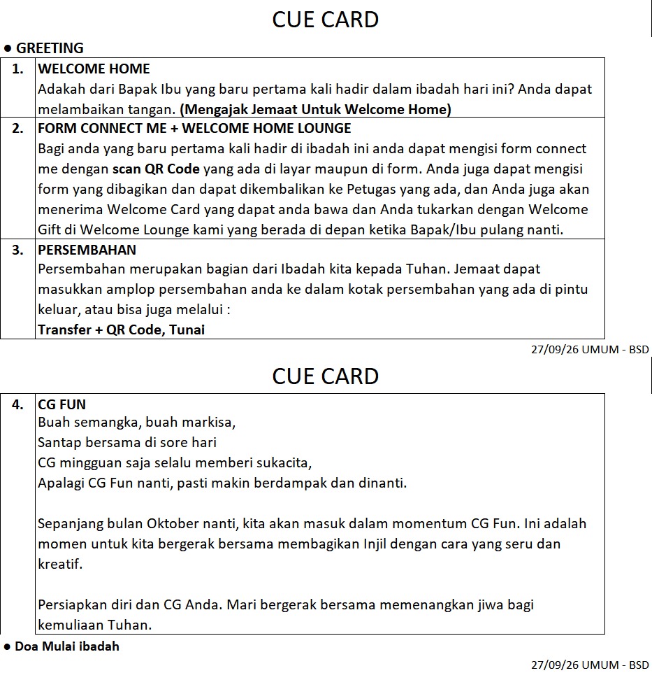 Original Cue Card